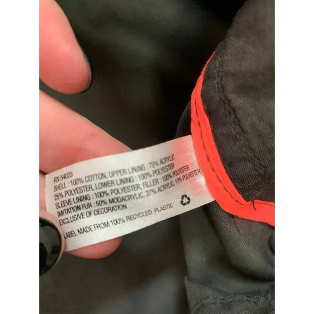 GAP Grey Fur Trim Parka Flint Grey XL